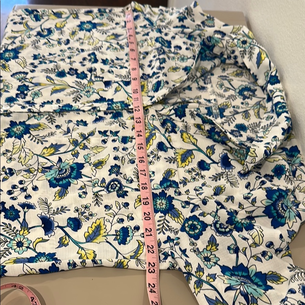 BCX Blue and Yellow Floral Button Down Shirt - Picture 13 of 13